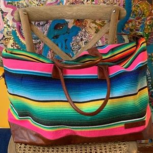 Judith March Striped Weekender Duffel